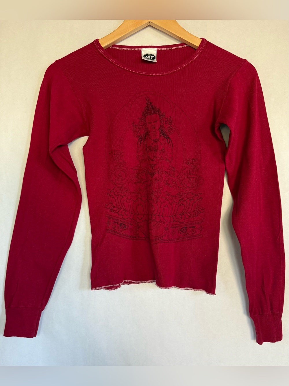 Long Sleeve Red Graphic Thermal Top - Unbranded